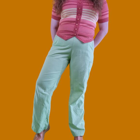 Y2k Bright Green Koi Cargo Pants, M - Picture 1 of 12